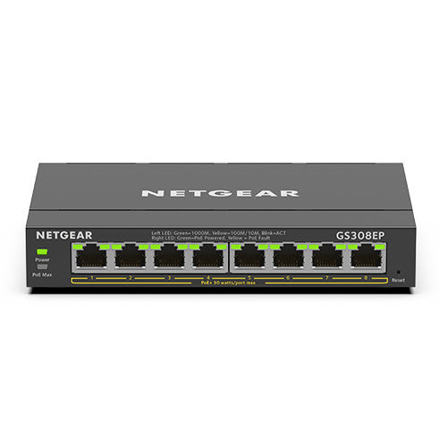 NETGEAR GS308EP-100JPS 新品 4箱 GS308EP｜GS308EP-100JPS｜ギガ8ポート PoE+(62W)対応アンマネージ