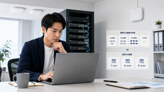Insight Proライセンスを管理台数と利用期間から選ぶイメージ