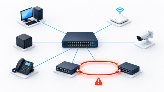 スイッチのループとは？LANが遅い・つながらない原因と防止の基本
