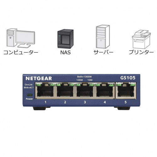 GS105｜GS105-500JPS｜5PT GIGABIT SWITCH｜ネットギア公式通販