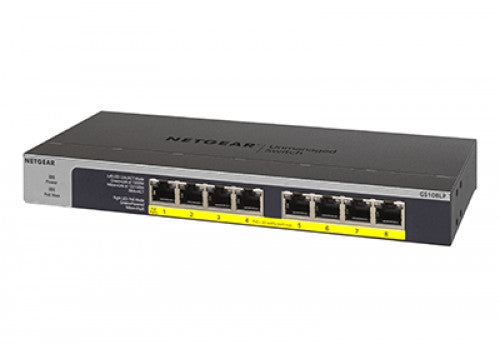 ルーター・ネットワーク機器 NETGEAR GS108LP GS108LP｜GS108LP-100AJS｜8PT POE/POE+ GIGABIT UNMANAGED SWCH