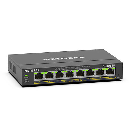GS308EP｜GS308EP-100JPS｜ギガ8ポート PoE+(62W)対応アンマネージ