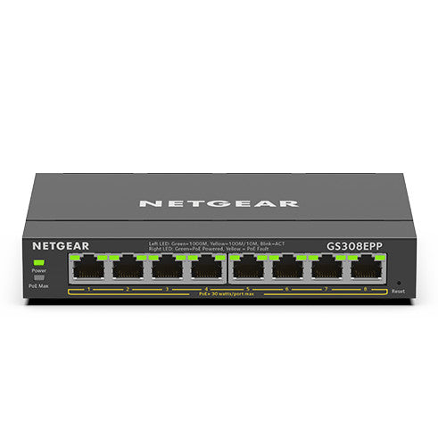 GS308EPP｜GS308EPP-100JPS｜ギガ8ポート PoE+(123W)対応アンマネージプラススイッチ｜ネットギア公式通販 NETGEAR Store
