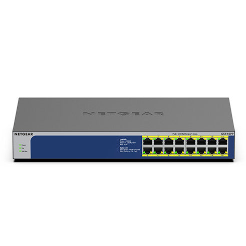 GS516PP｜GS516PP-100AJS｜ギガ16ポート (PoE+ x16 260W) アンマネージスイッチ｜ネットギア公式通販 NETGEAR Store