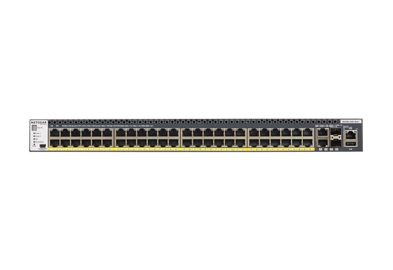 ProAV対応 M4300-52G-PoE+ (GSM4352PB)PoE+対応 (591W) ギガビット48ポート, 10G RJ-45×2, 10G SFP+スロット×2 スタッカブルL3フルマネージスイッチ【在庫欠品中のため、発送日はご注文後にご連絡いたします】 (コピー)