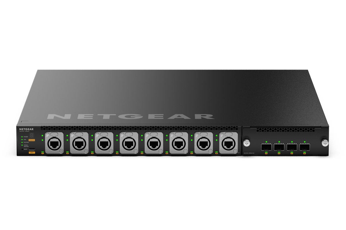 ProAV対応M4350-16M4V 16x 2.5G PoE++（530Wベース、最大1,130W）8 x Neutrik Etherconおよび4 x SFP28 25Gフルマネージドスイッチ【在庫欠品中のため、発送日はご注文後にご連絡いたします】