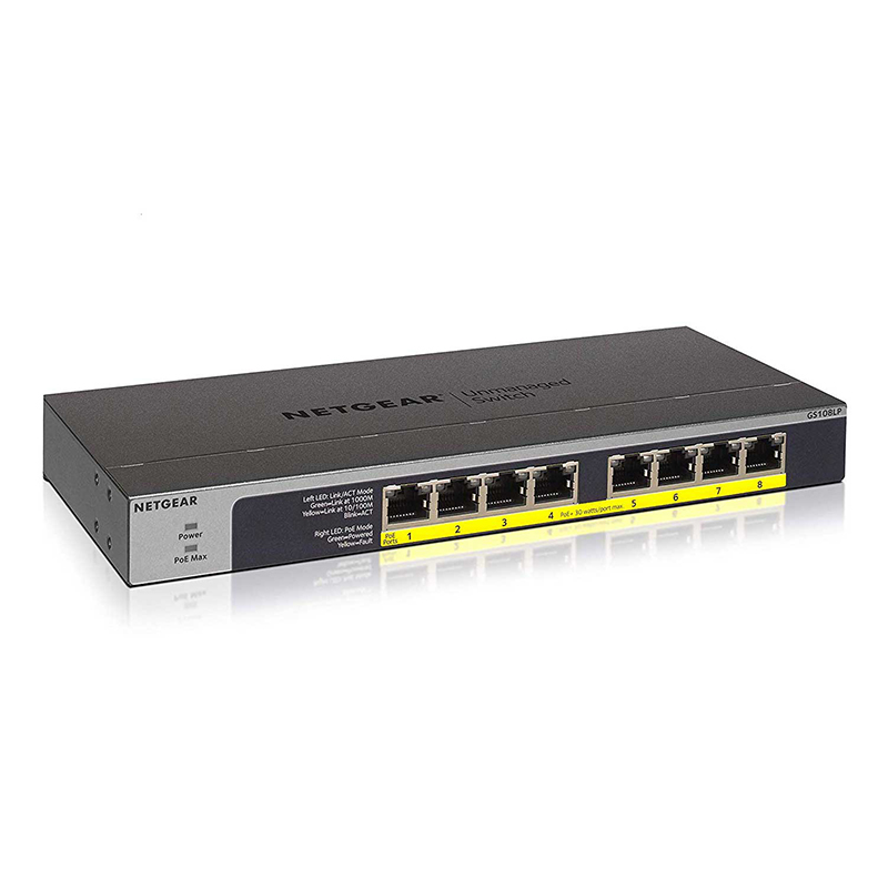 GS108LP｜GS108LP-100AJS｜8PT POE/POE+ GIGABIT UNMANAGED SWCH 