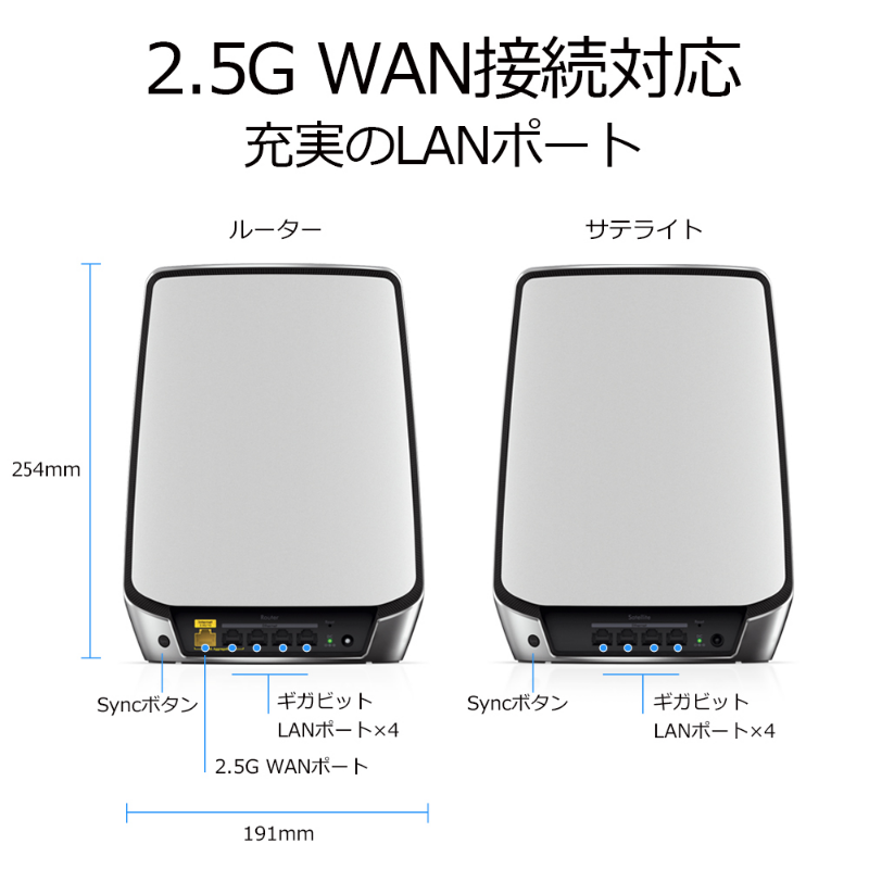 AX6000 Orbi WiFi 6 2台セット｜RBK852-100JPS｜Orbi WiFi 6 トライ 