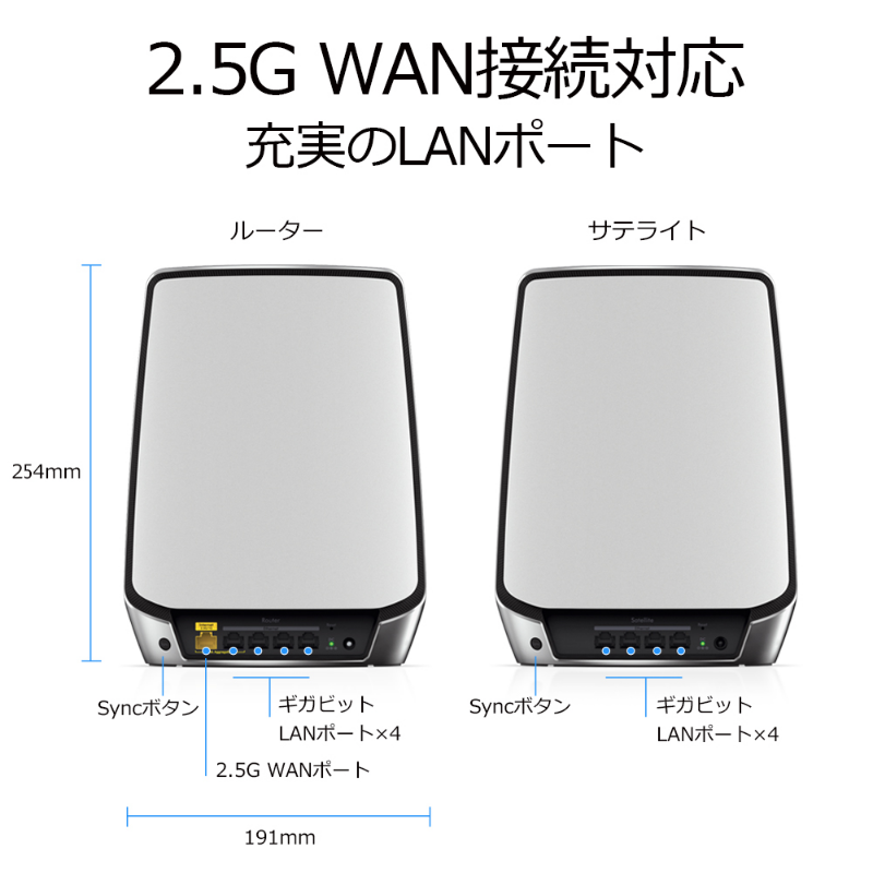 AX6000 Orbi WiFi 6 4台セット｜RBK854-100JPS｜Orbi WiFi 6 トライ